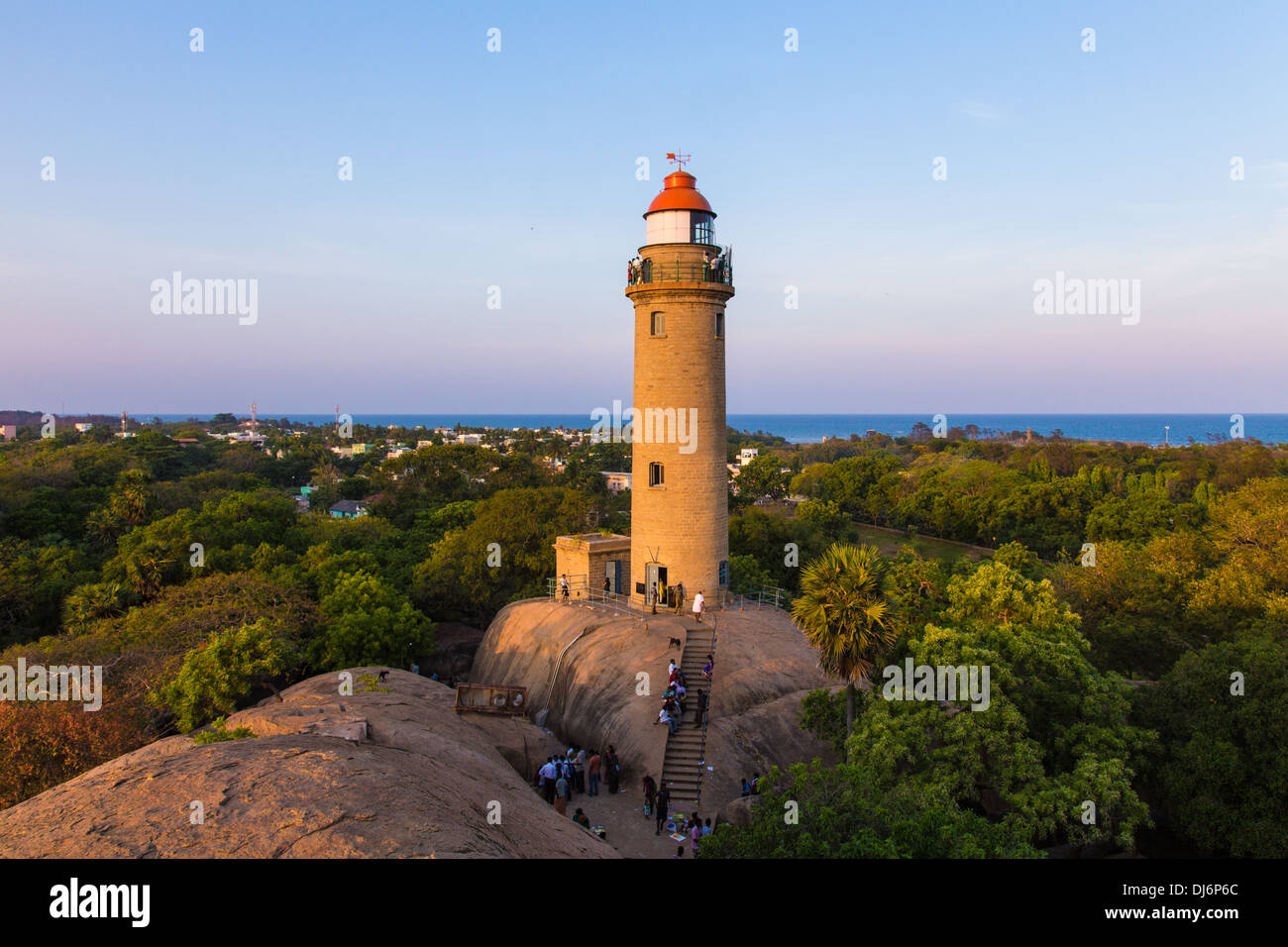 Leuchtturm à Mahabalipuram ou Mamallapuram, Tamil Nadu, Inde Banque D'Images
