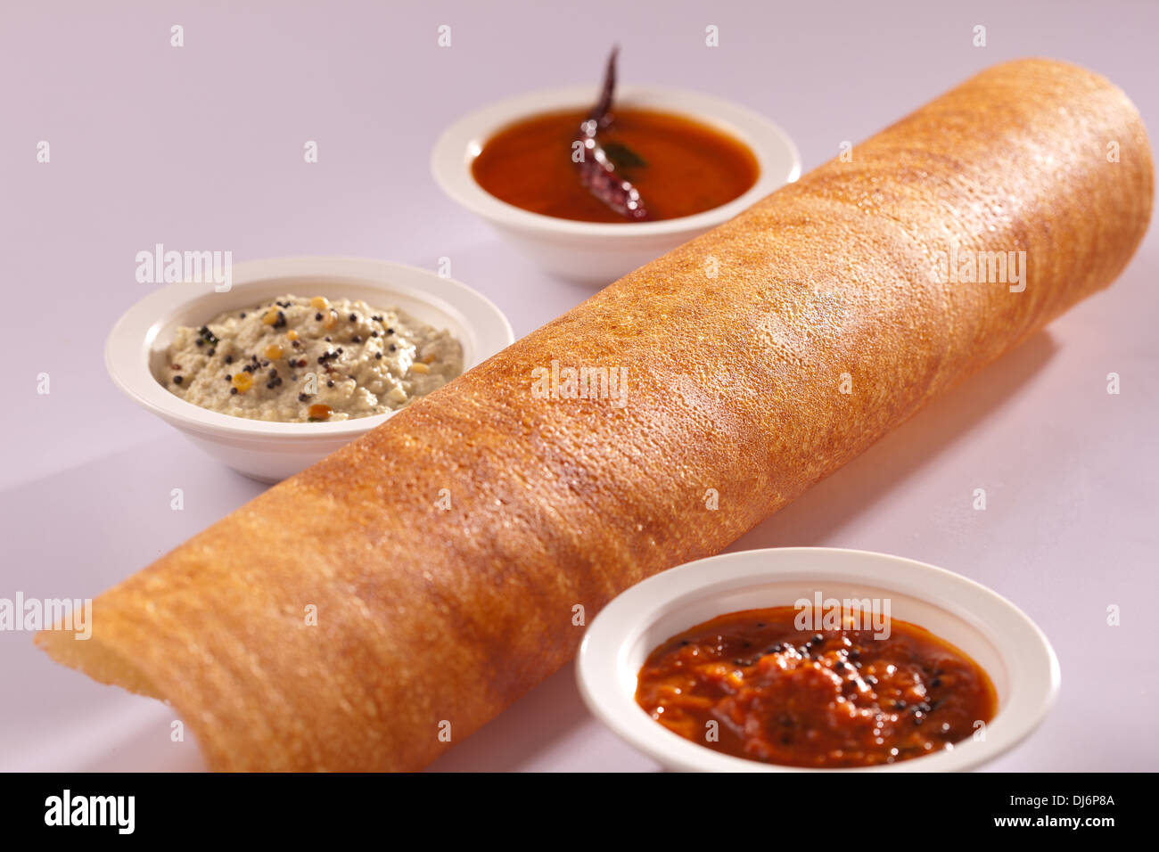 Masala Dosa est une crêpe croustillante de la cuisine indienne du Sud Banque D'Images