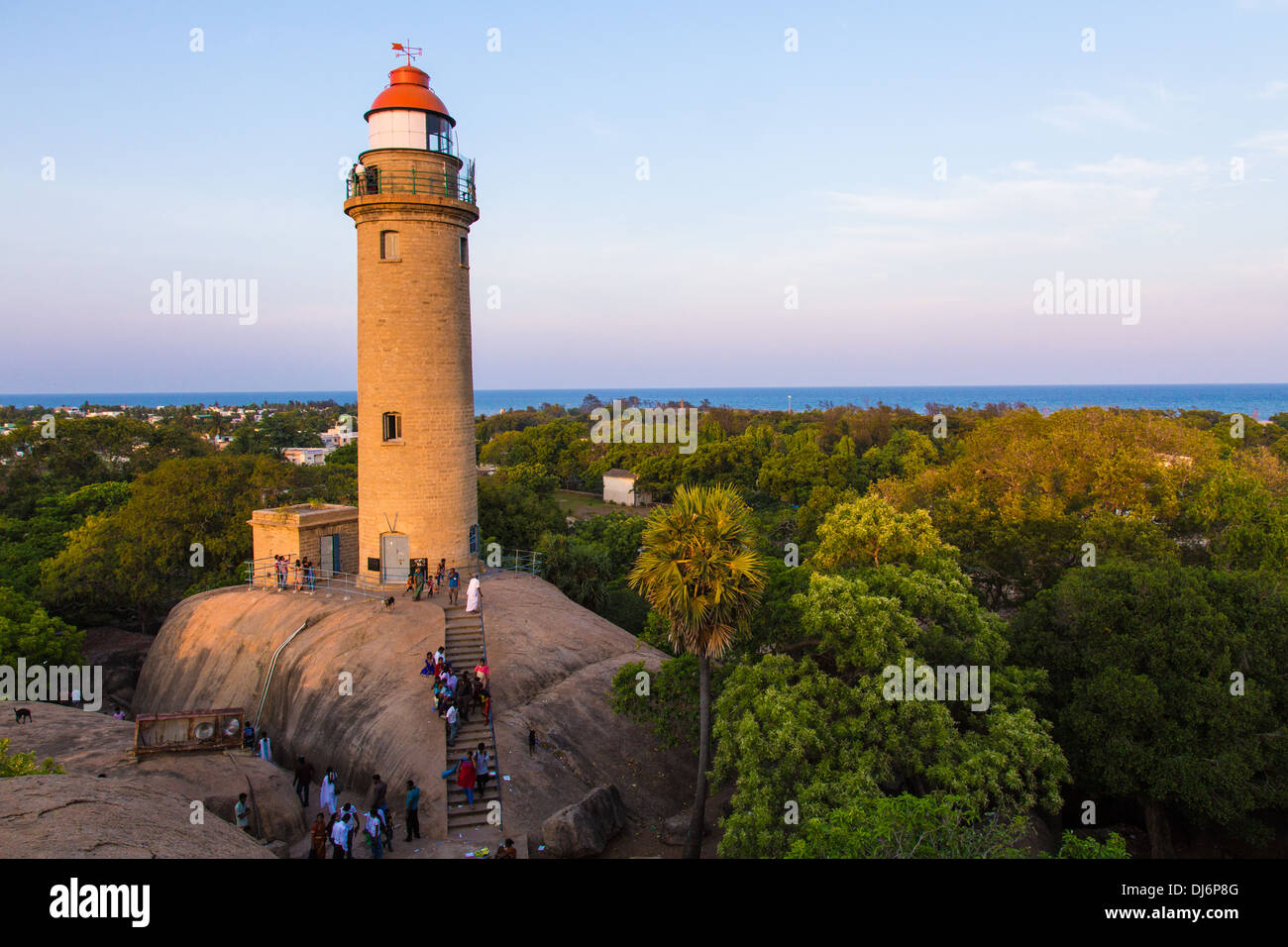 Leuchtturm à Mahabalipuram ou Mamallapuram, Tamil Nadu, Inde Banque D'Images