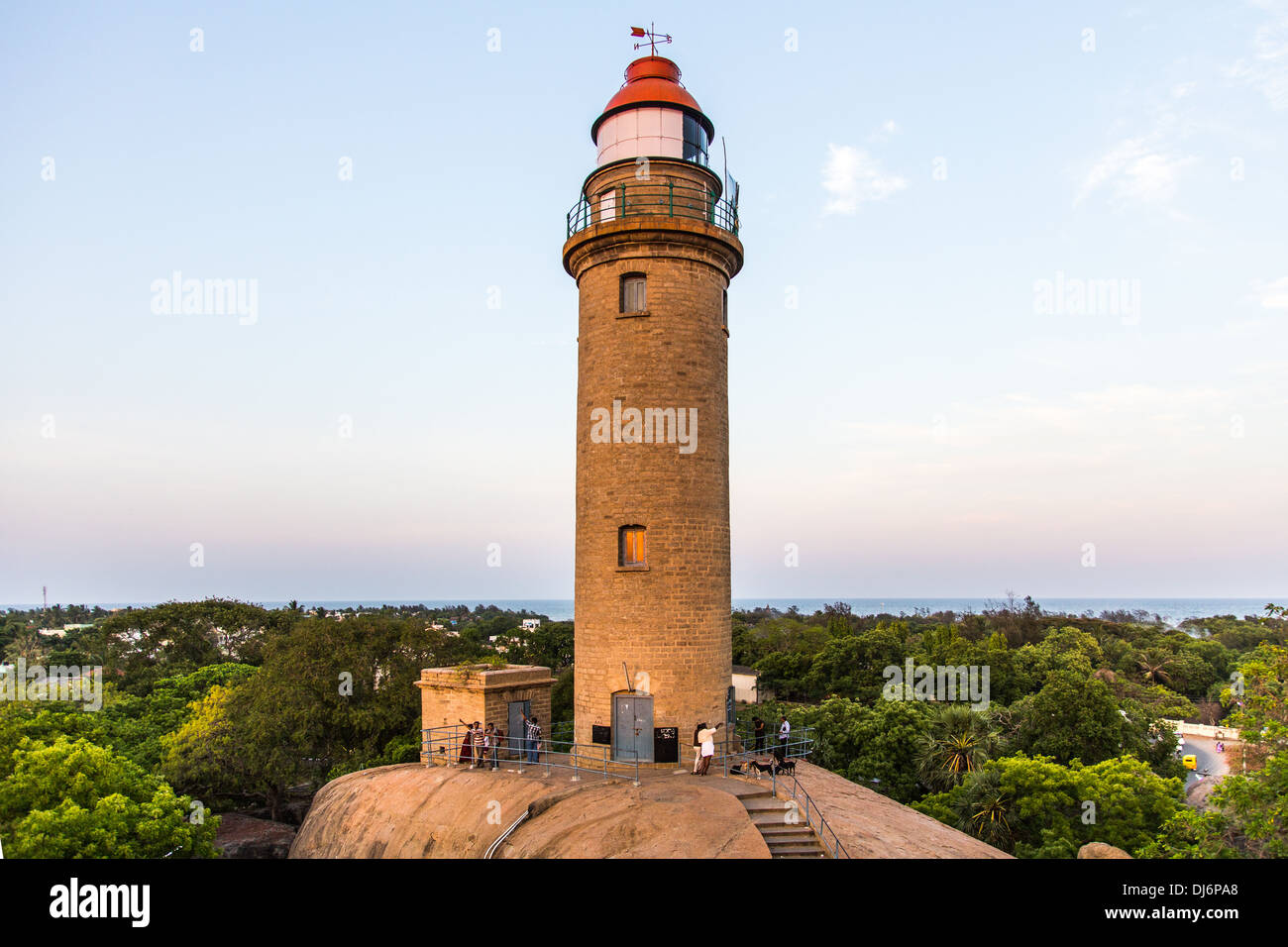Leuchtturm à Mahabalipuram ou Mamallapuram, Tamil Nadu, Inde Banque D'Images