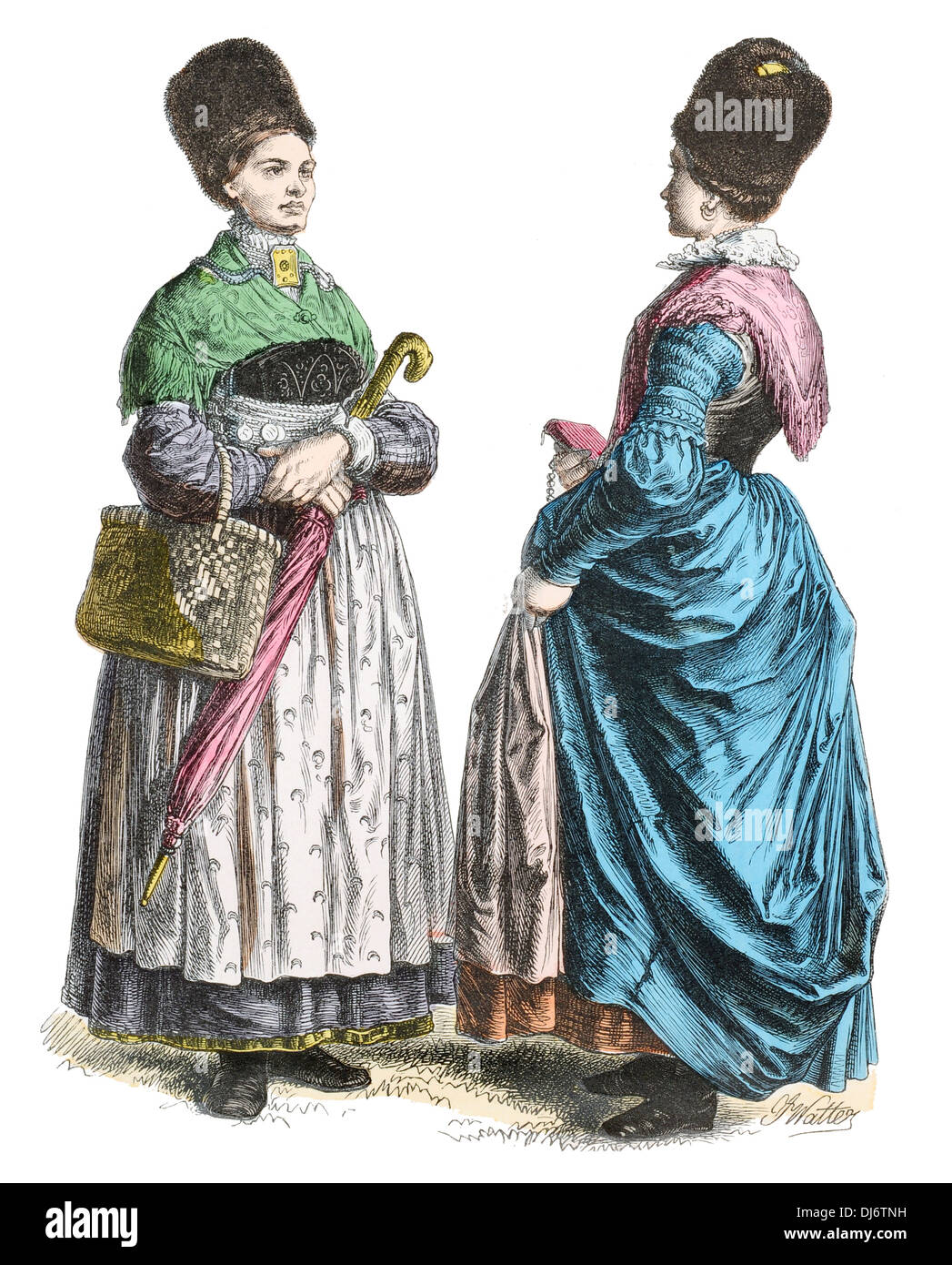 19e siècle Bavaria Starnberg et costume 673 Banque D'Images