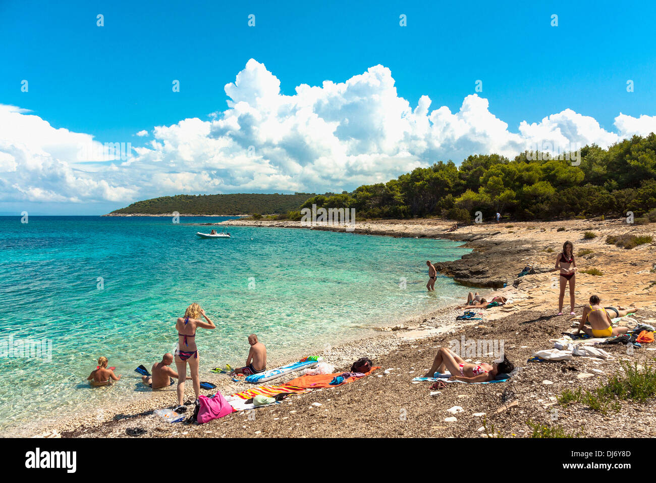 Batalo Beach sur l'île de Proizd, Croatie Banque D'Images