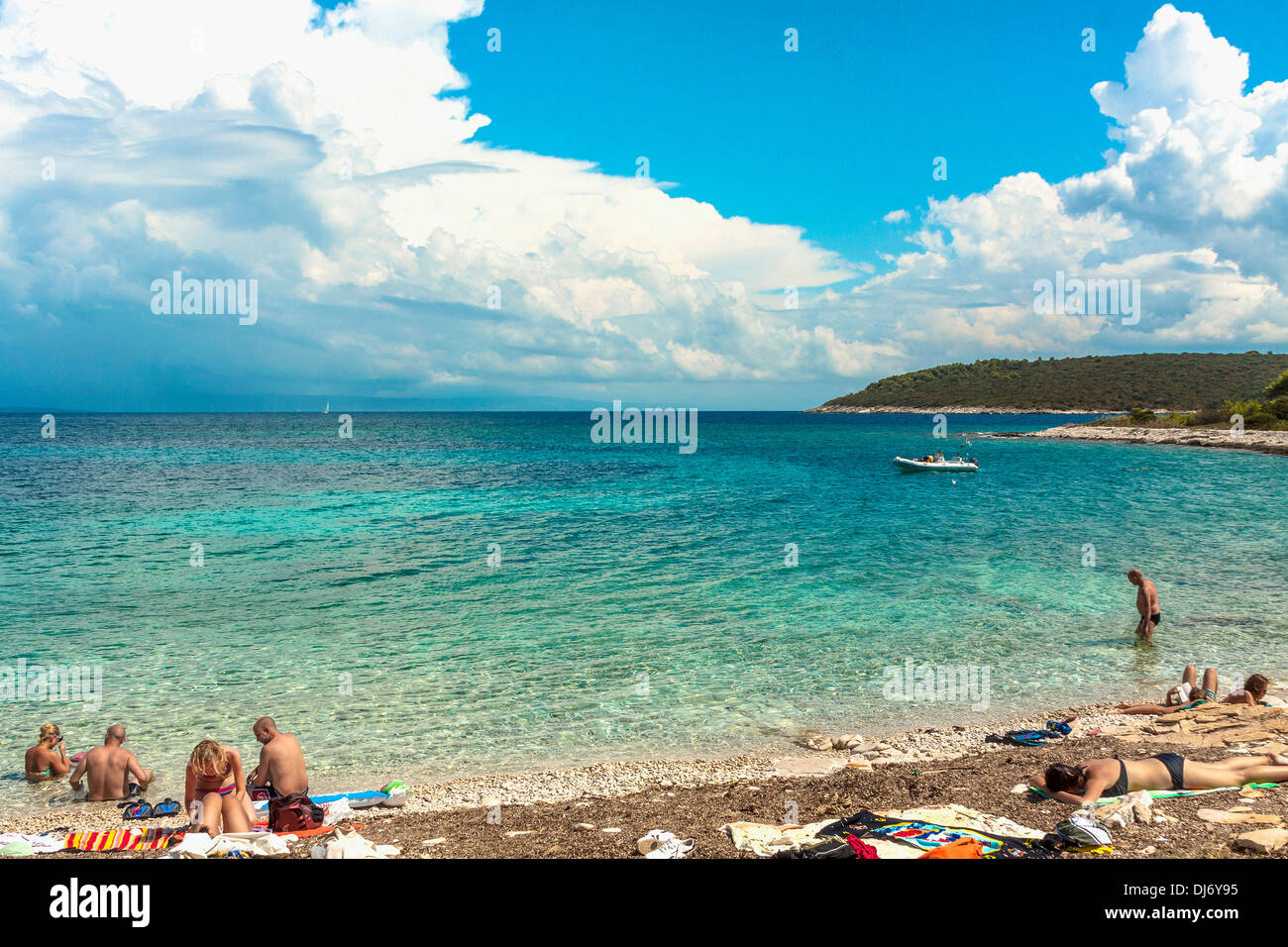 Batalo Beach sur l'île de Proizd, Croatie Banque D'Images