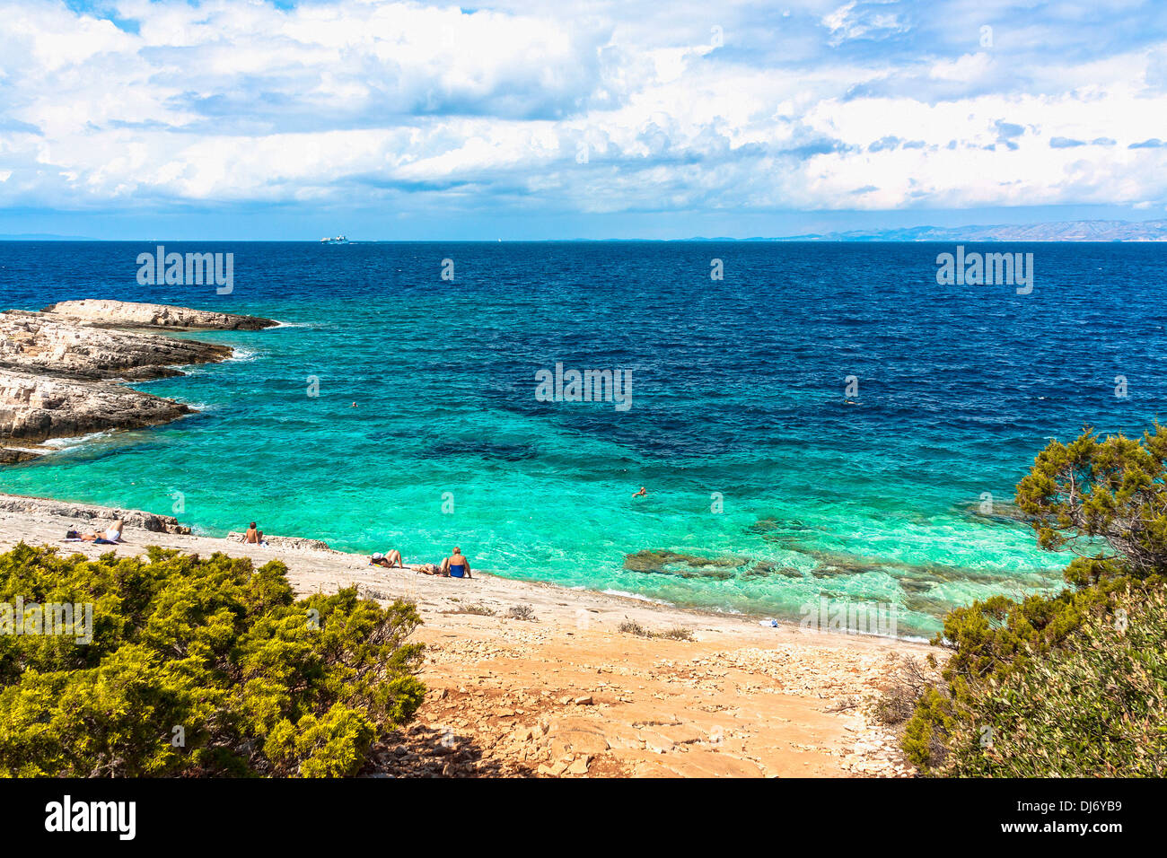 Officiel de Bili Bok Beach sur l'île de Proizd, Croatie Banque D'Images