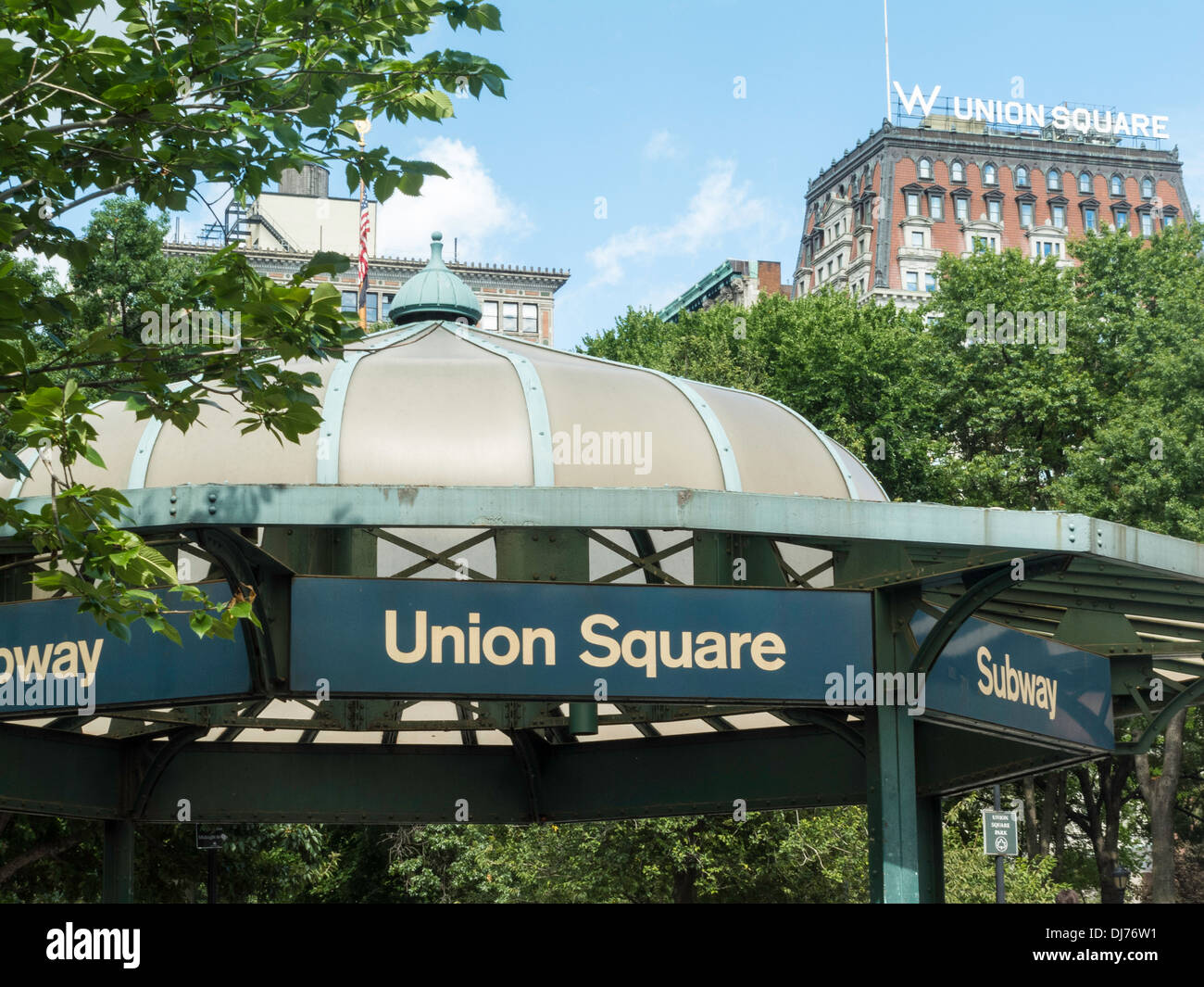 Entrée de la station de métro 14th Street, Union Square, NYC Banque D'Images