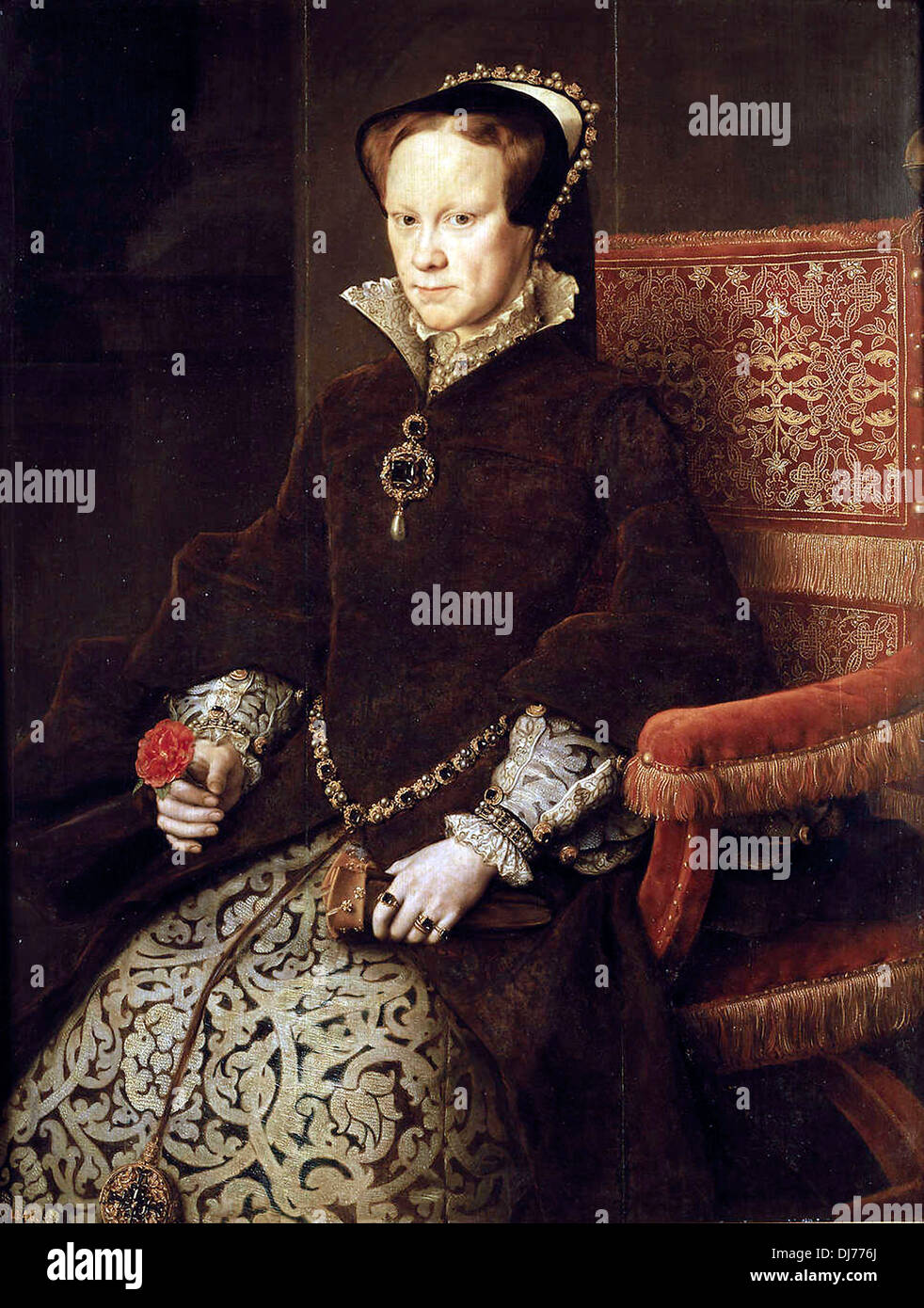 Marie Tudor, reine d'Angleterre, seconde épouse de Felipe II Banque D'Images