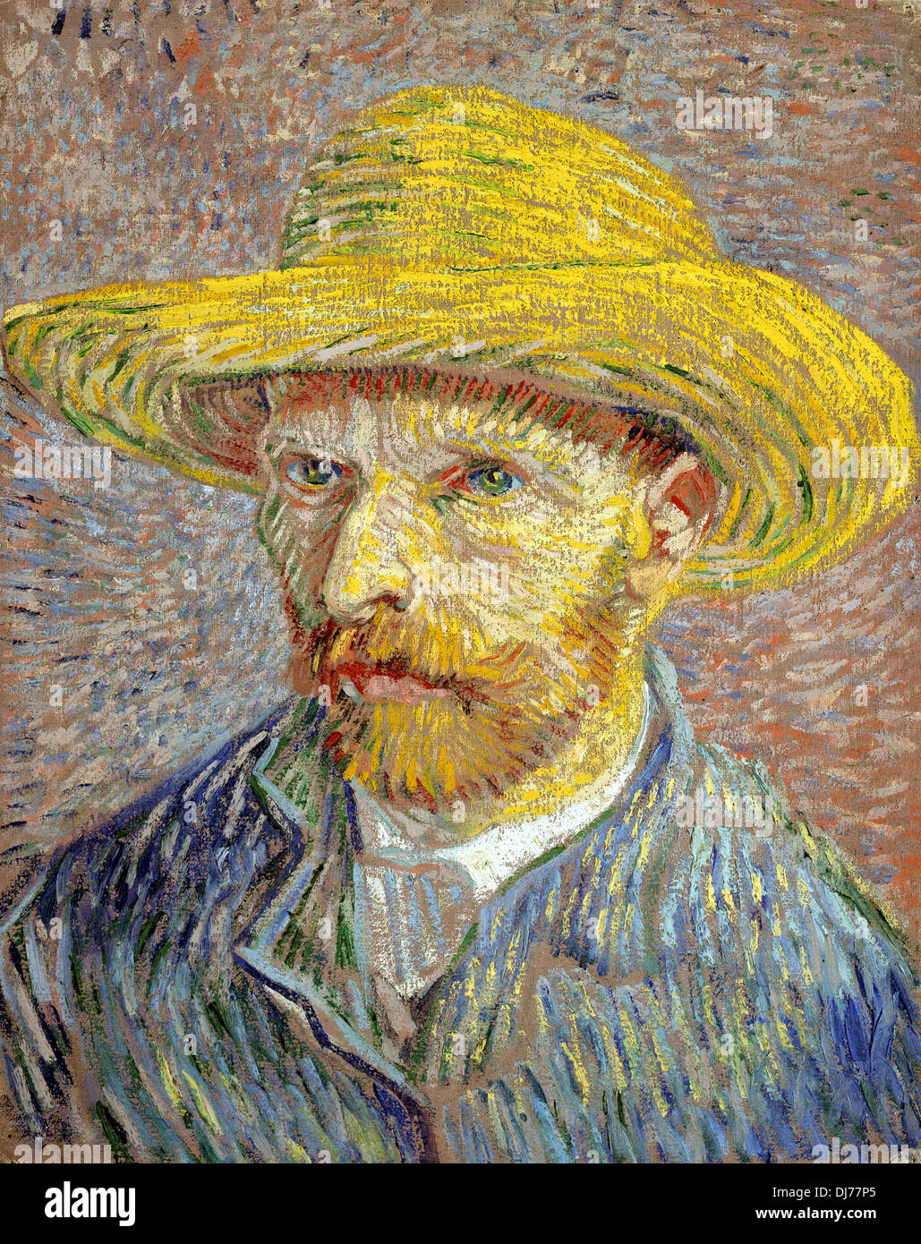 Vincent van Gogh, Autoportrait avec chapeau de paille Banque D'Images