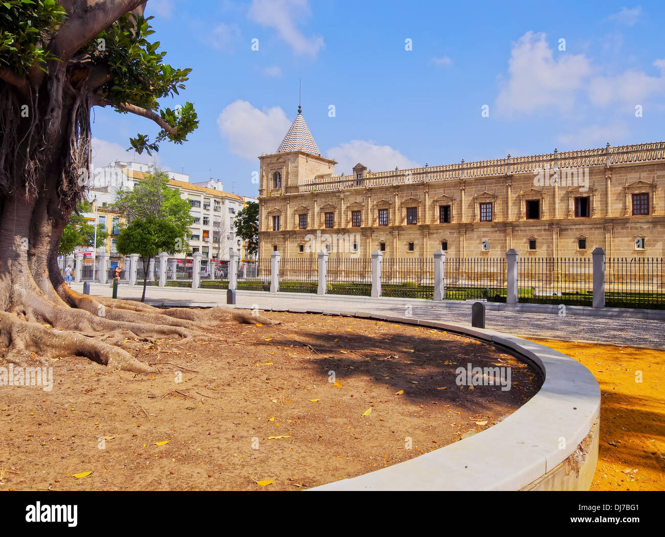 Hôpital de las Cinco Llagas - actuel siège du Parlement d'Andalousie, à Séville, Andalousie, Espagne Banque D'Images