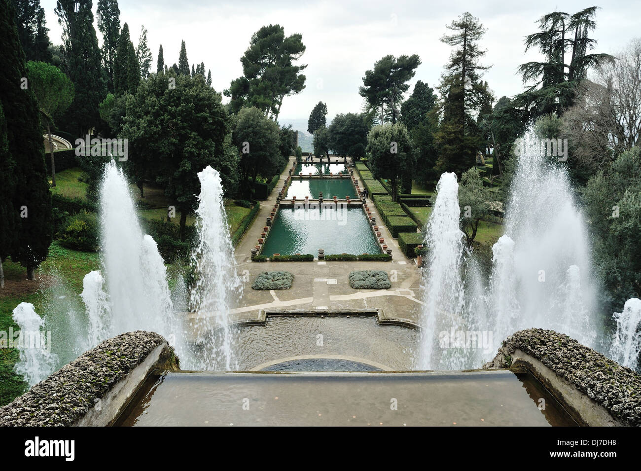 Fontaine dans Villa d'Este. Tivoli, Italie Banque D'Images
