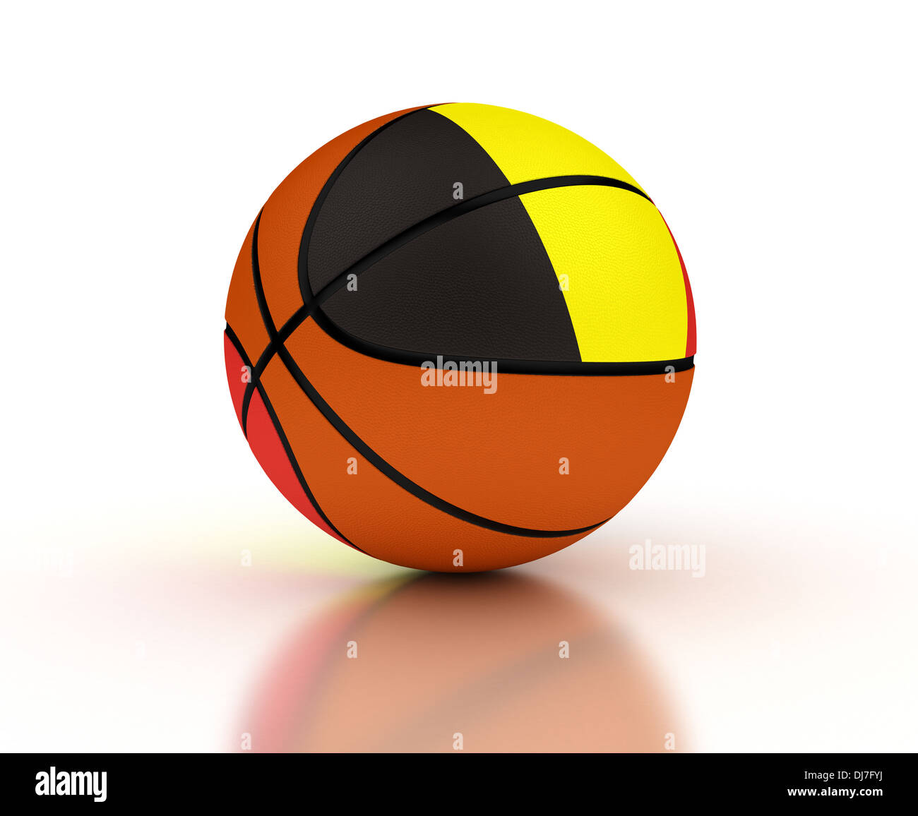 L'équipe de basket-ball belge (isolé avec clipping path) Banque D'Images