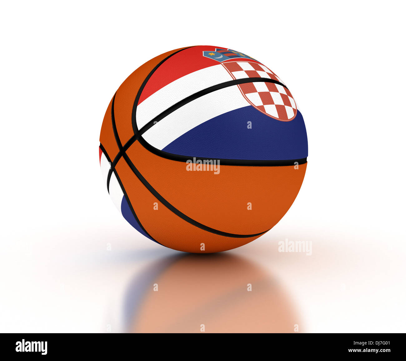 L'équipe de basket-ball croate (isolé avec clipping path) Banque D'Images