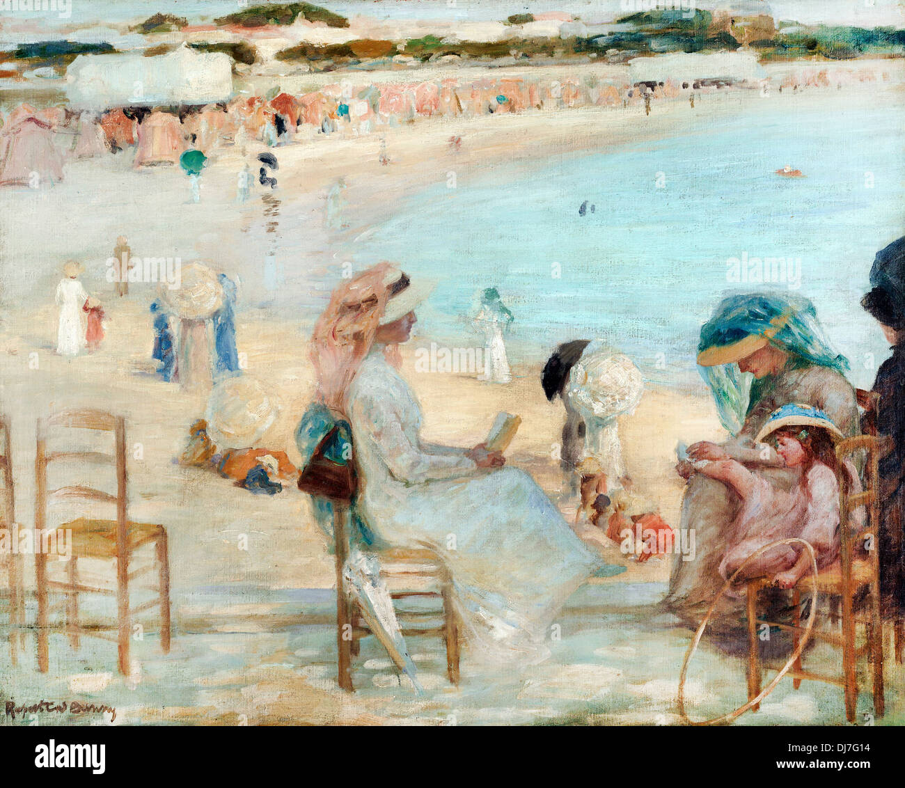 Rupert Bunny, sur la plage (Royan). Vers 1908. Huile sur toile. Galerie d'art de Nouvelle-Galles du Sud, le domaine, Sydney, Australie. Banque D'Images