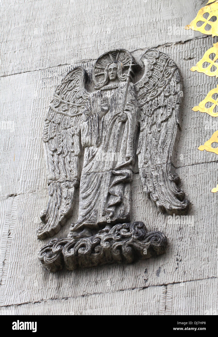 Bas-relief de ange sur le mur Banque D'Images