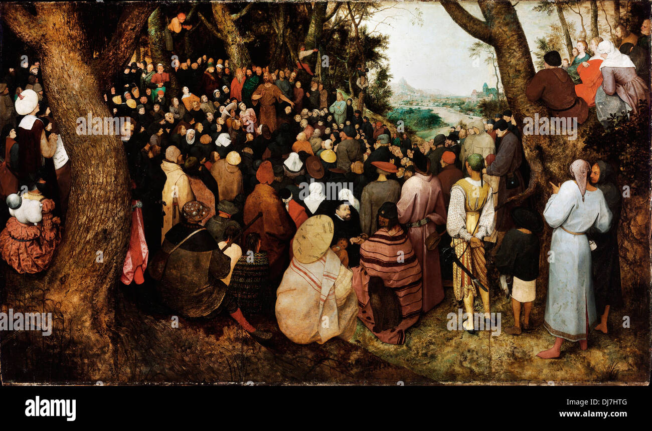 Pieter Brueghel l'ancien, le Sermon de Saint Jean le Baptiste 1566 il sur le chêne. Musée des beaux-arts, Budapest, Hongrie. Banque D'Images Pieter Brueghel l'ancien, le Sermon de Saint Jean le Baptiste 1566 il sur le chêne. Musée des beaux-arts, Budapest, Hongrie. Banque D'Images