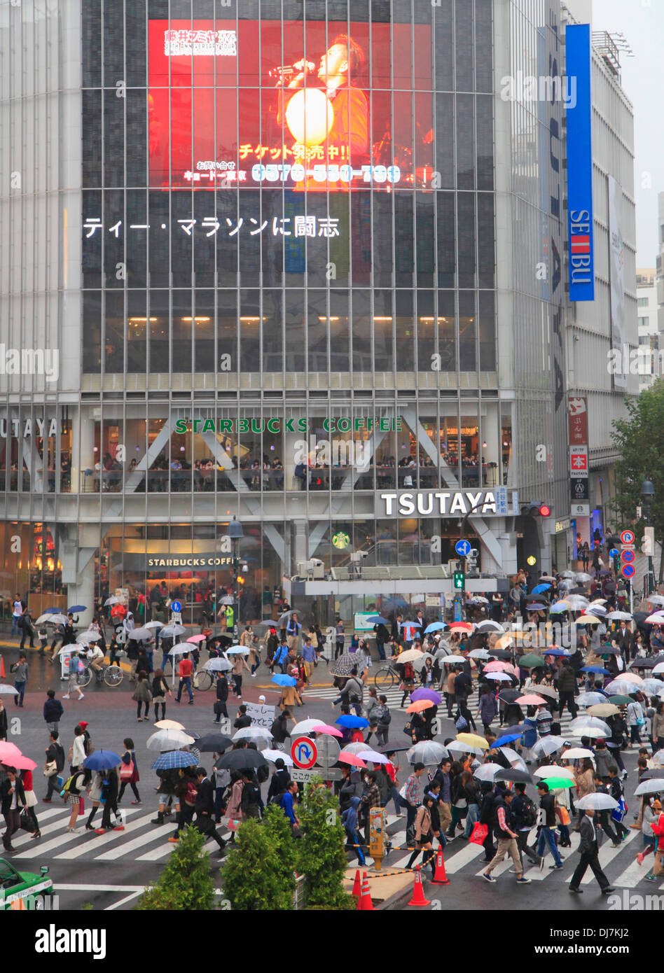 Japon, Tokyo, Shibuya, rue, foule, gens, Banque D'Images