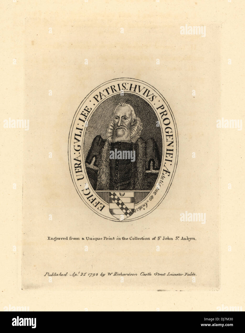 William Lee de Adingdon dans le Berkshire, à l'âge de 89, 1632. Banque D'Images