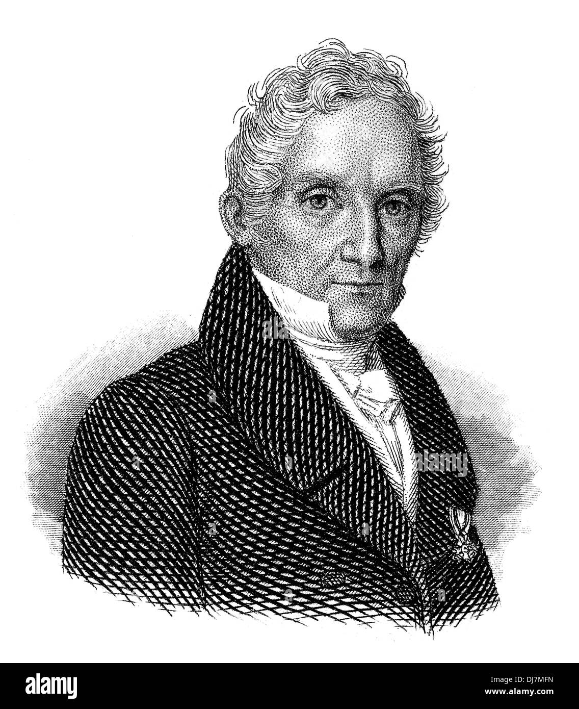 Portrait de Carl Friedrich Mohs Chrétienne, 1773 - 1839, un géologue et minéralogiste allemand, Banque D'Images