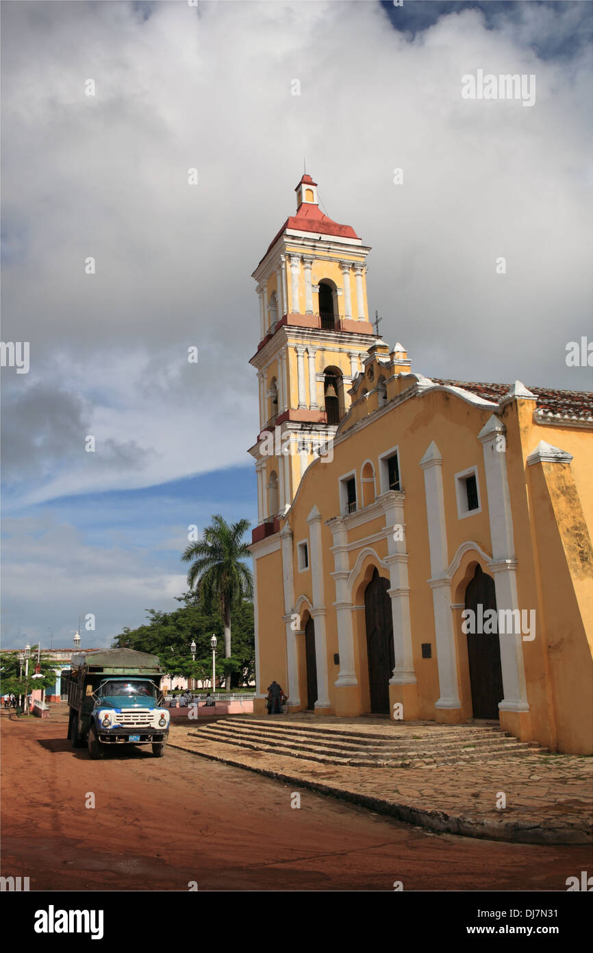 Iglesia Parroquia Mayor San Juan Bautista de Remedios, Remedios, province de Villa Clara, Cuba, mer des Caraïbes, l'Amérique centrale Banque D'Images