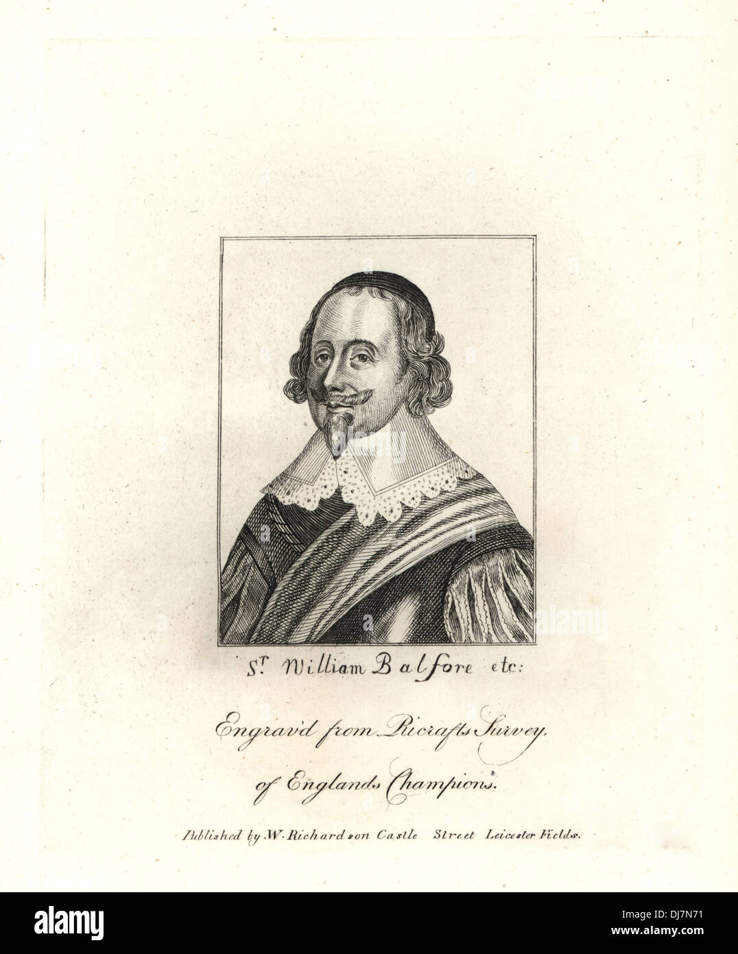 Sir William Balfore Chevalier, lieutenant de la tour, 1631. Banque D'Images