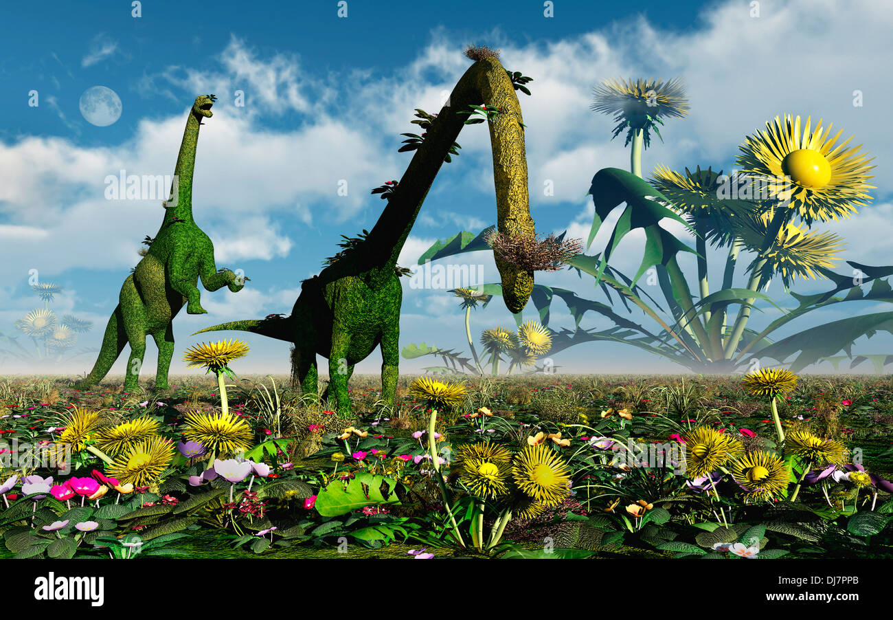 Jardin de dinosaures.2. Banque D'Images
