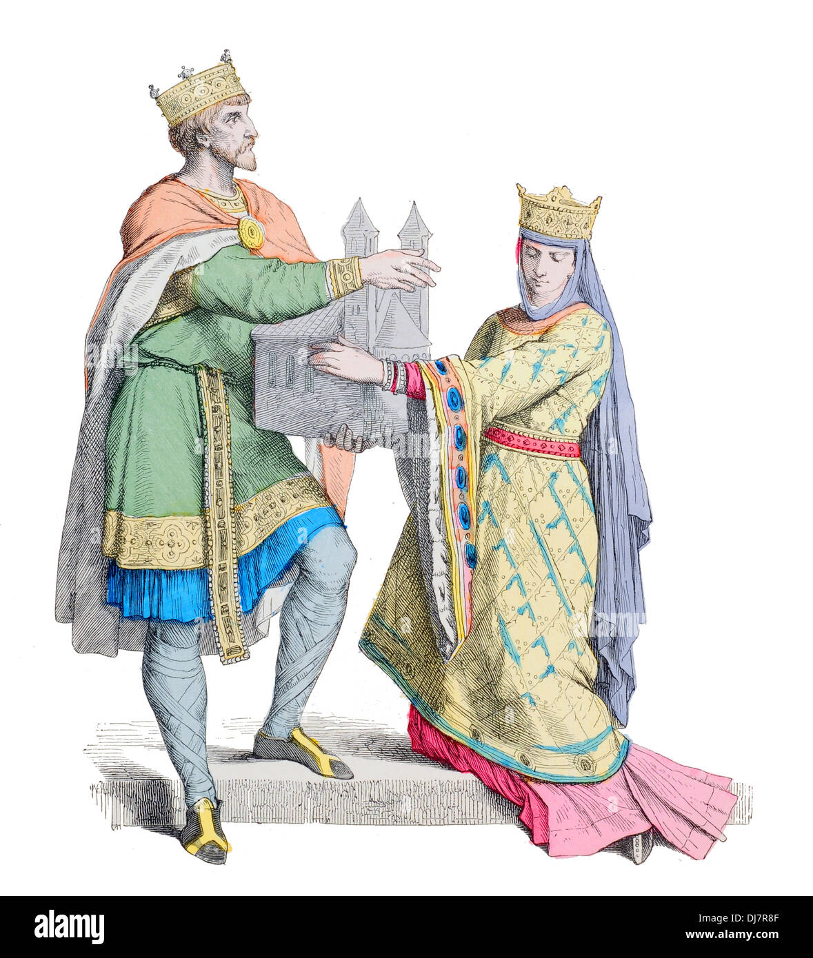 10e siècle X Francs Roi et Reine Banque D'Images