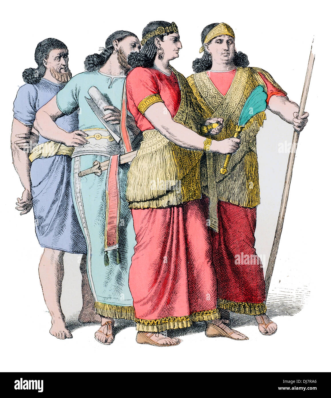 L'Assyrie chrétienne pré BC hommes de rang et les responsables de la cour Banque D'Images