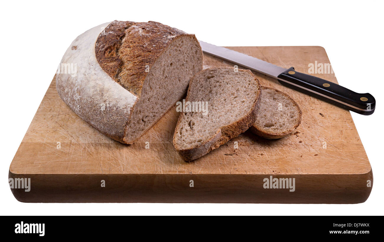 Couper miche de pain de soude fait artisan, UK Banque D'Images
