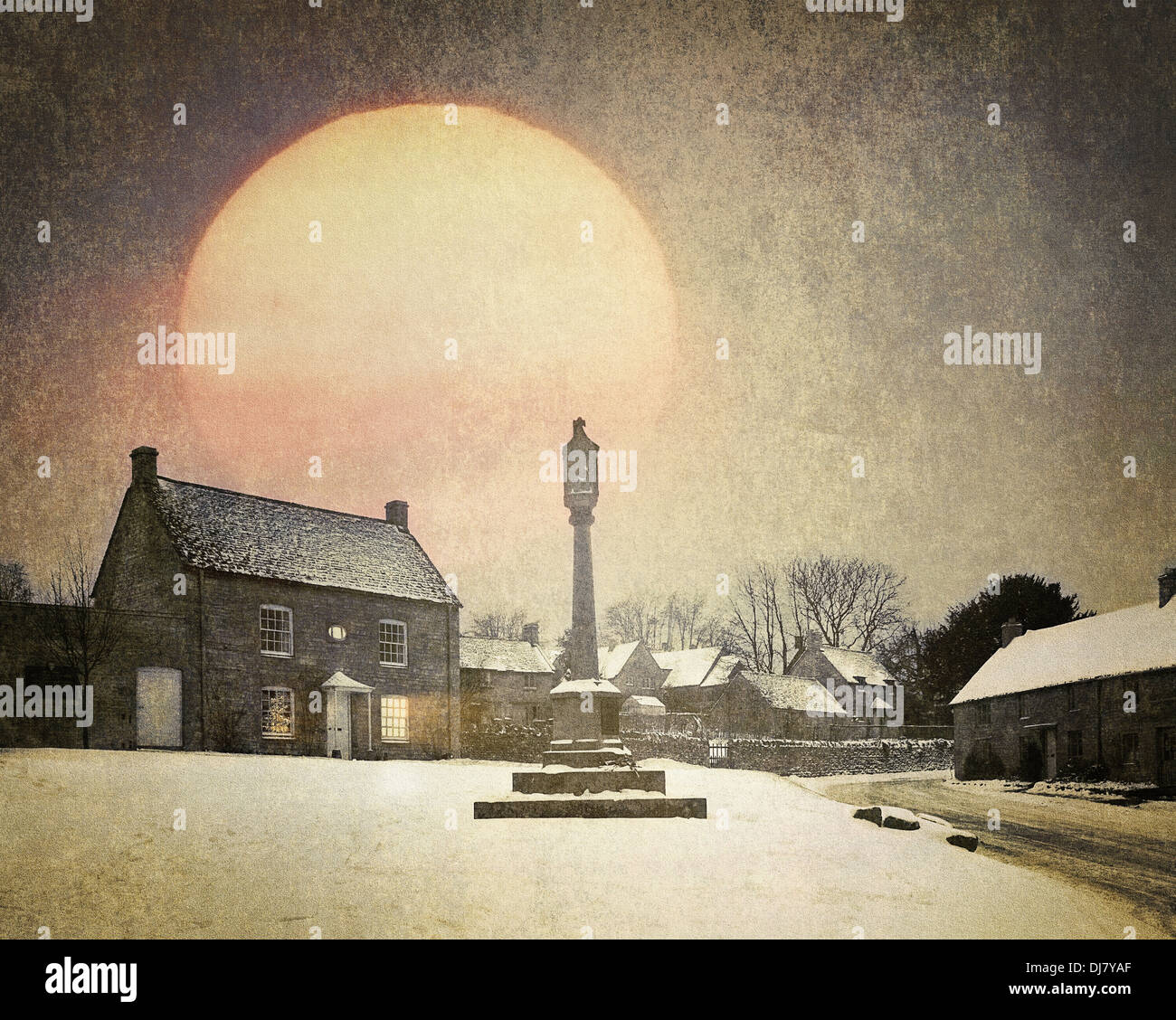 Go - GLOUCESTERSHIRE : Guiting Power dans les Cotswolds (Art numérique) Banque D'Images