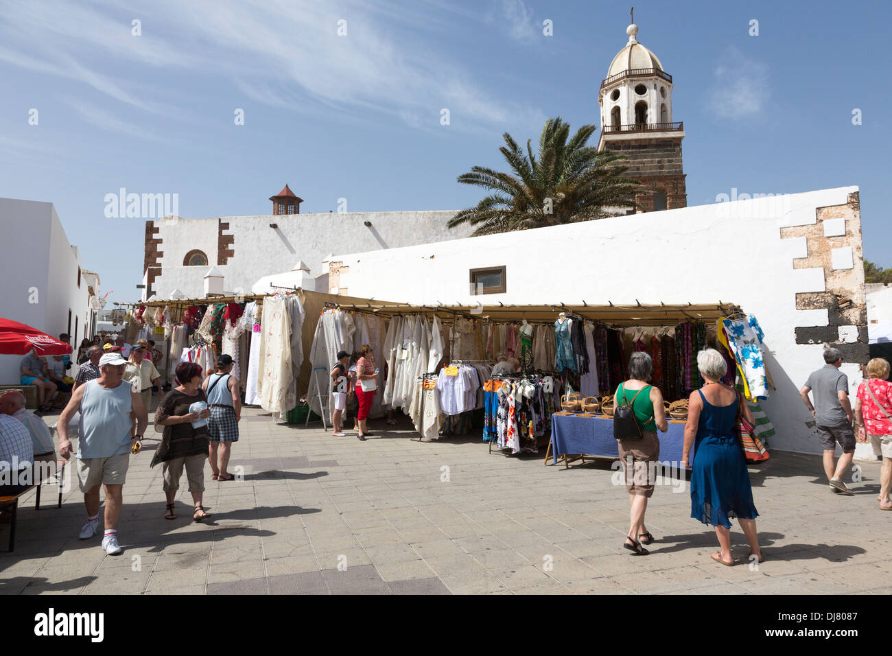 Dimanche, marché de Teguise, Lanzarote, îles Canaries, Espagne Banque D'Images