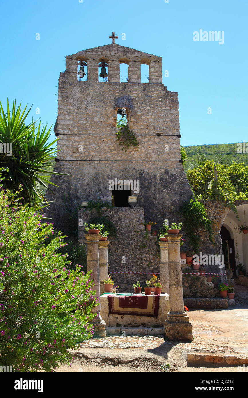 Monastère de Anafonitria, qui a été construit au 14e siècle, sur Zakynthos, îles Ioniennes, Grèce. Banque D'Images