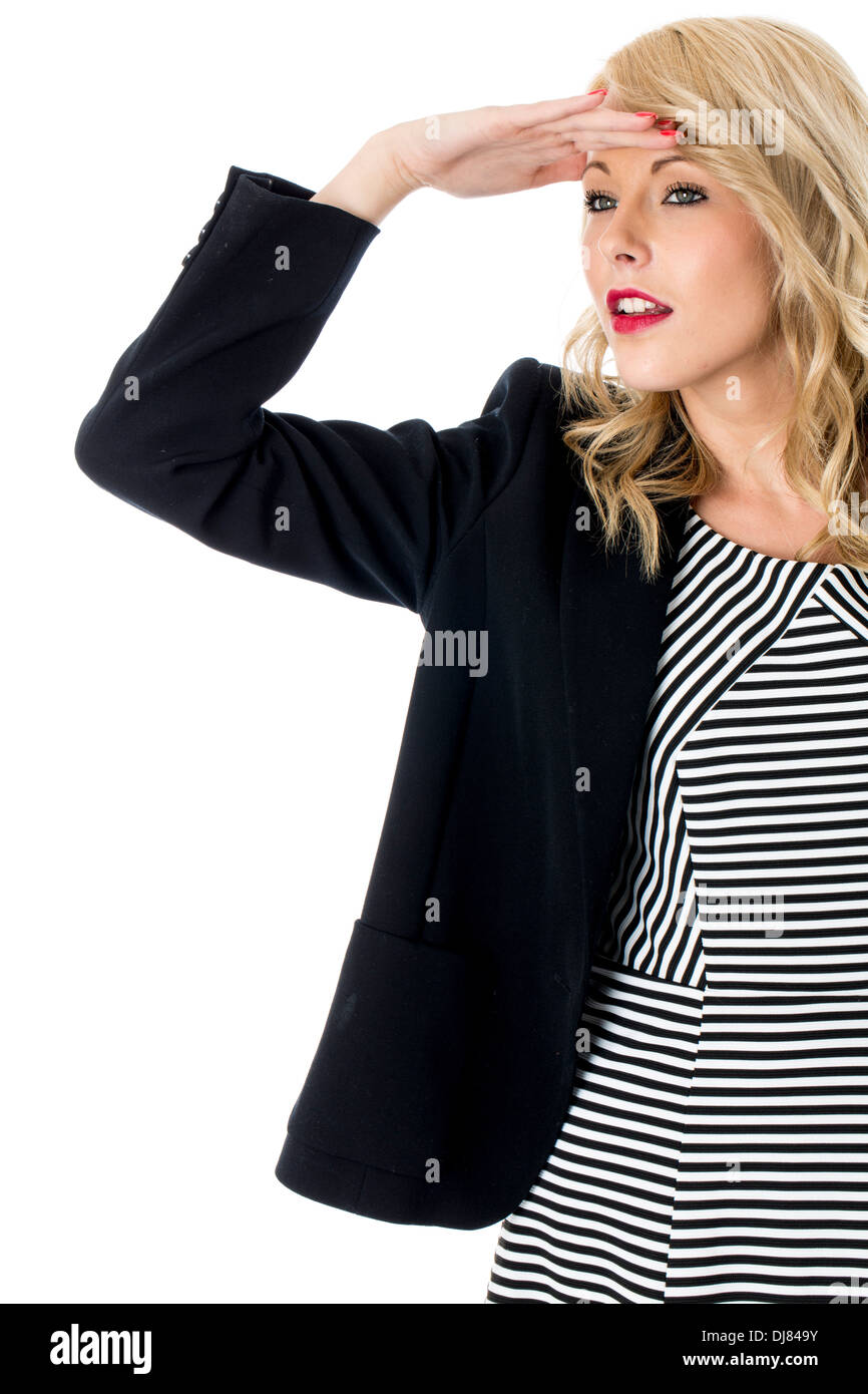 Parution du modèle. Young business woman à dans la distance Banque D'Images