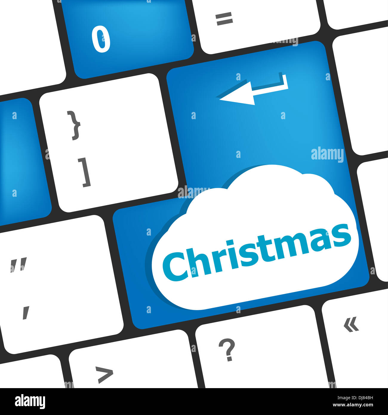 Bouton de Noël sur la touche du clavier - vacances concept Banque D'Images