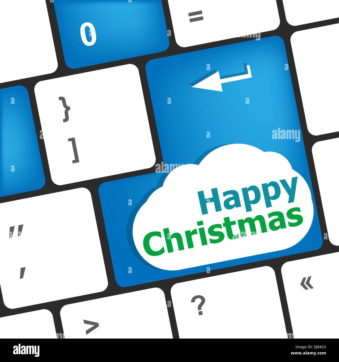 Joyeux noël message, bouton clavier Touche entrée Banque D'Images