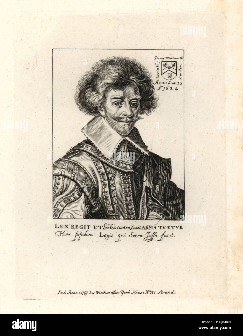 Darcy Wentworth, 32 ans en 1624. Banque D'Images
