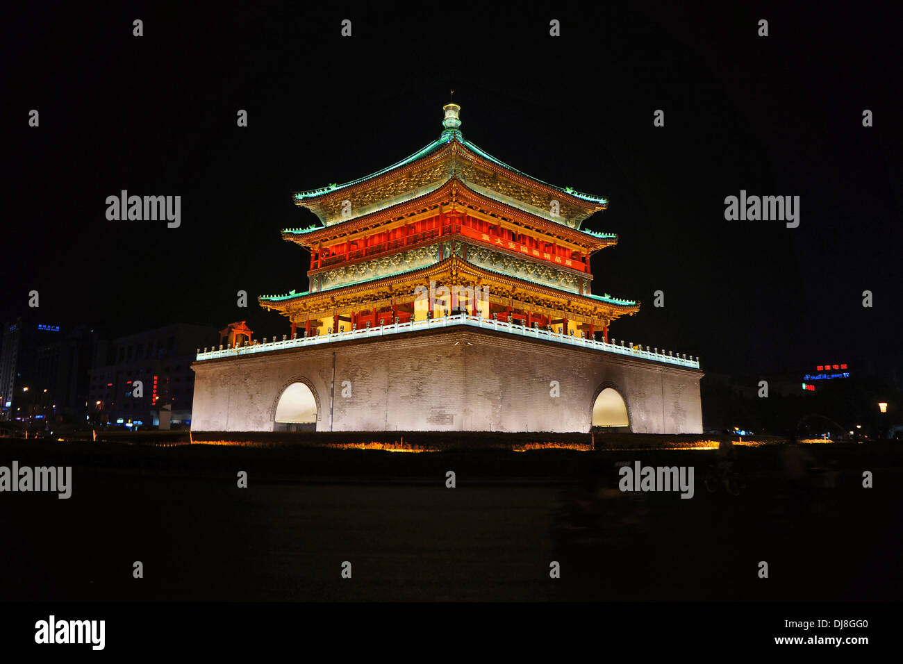 Xi'an par nuit, Xi'an, Chine Banque D'Images