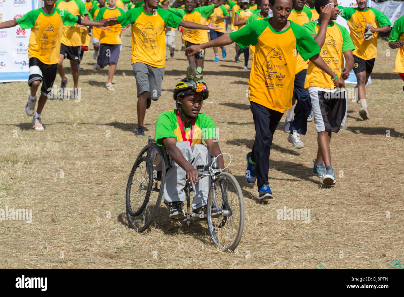 Addis Abeba, Ethiopie - 24 novembre : La 13e édition du grand terme éthiopien, la plus grande course sur route en Afrique, et le gagnant de l'e Banque D'Images