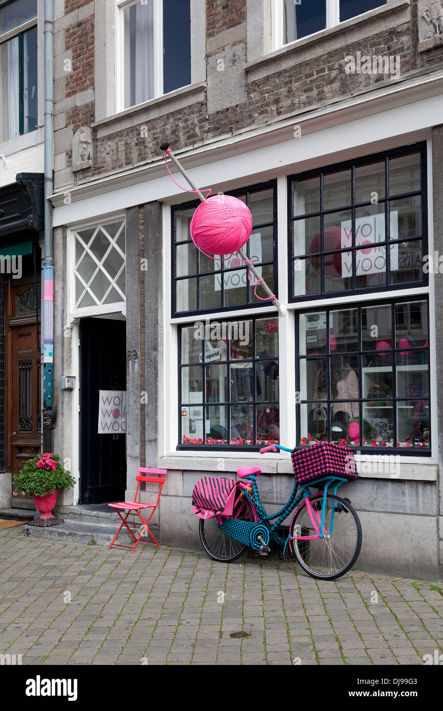 Boutique de laine à Maastricht, Pays-Bas Banque D'Images