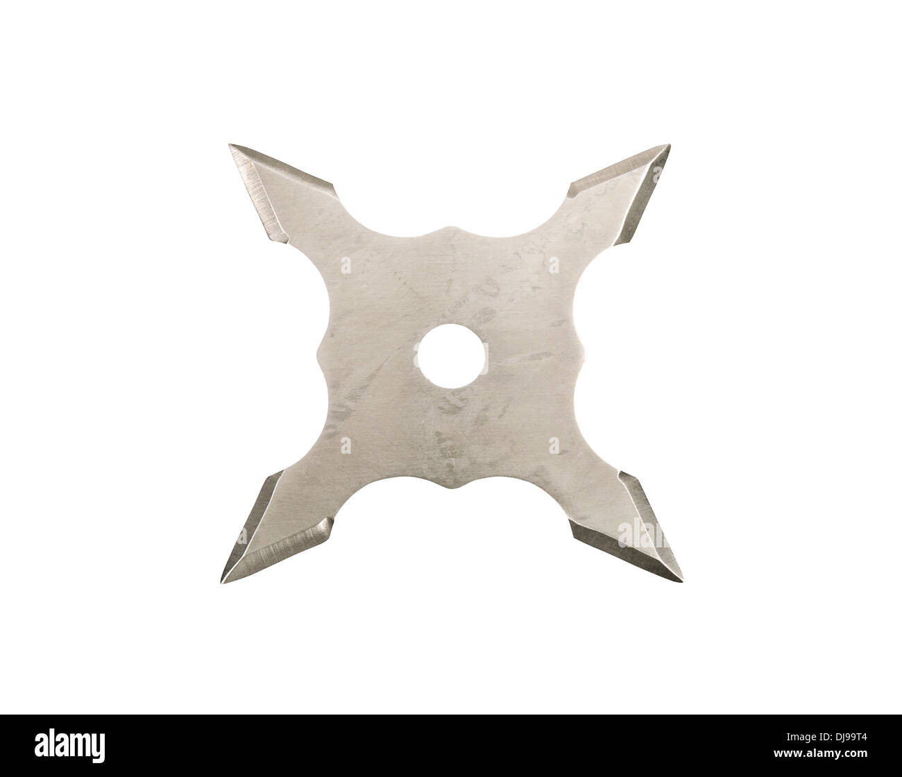 Shuriken ninja étoile jeter isolé sur fond blanc Banque D'Images