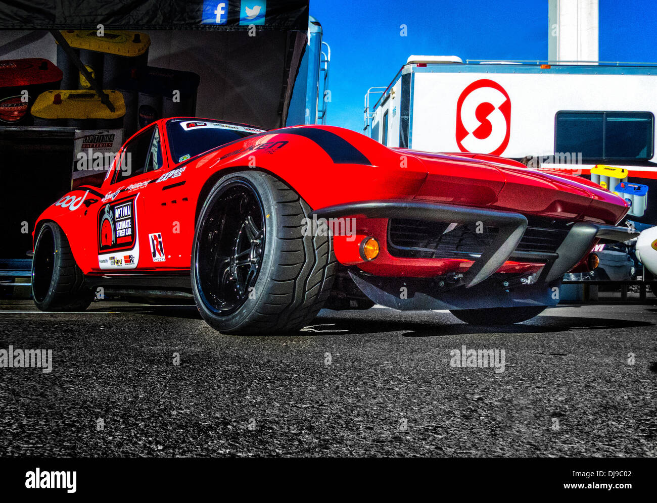 Un défi batterie Exide Corvette au SEMA Show 2013 à Las Vegas Banque D'Images