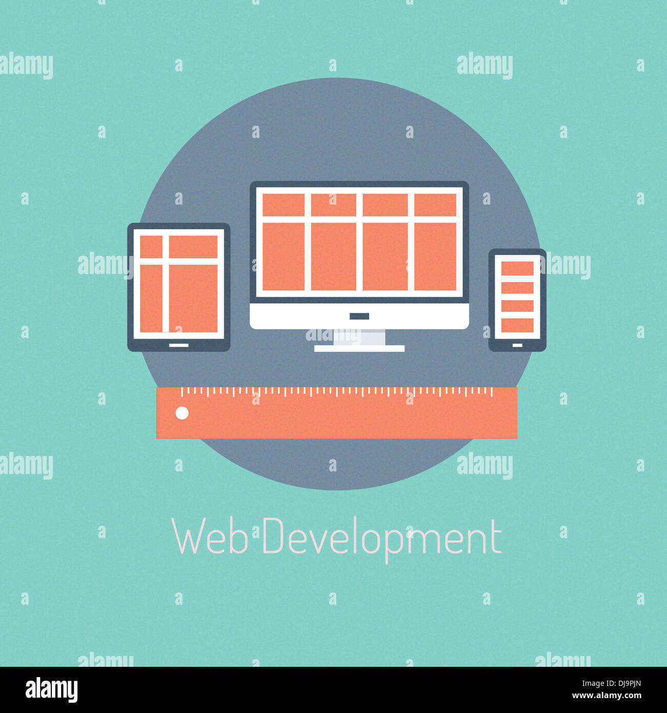 Illustration concept de programmation web et développement de site web l'optimisation de la conception des processus adaptés Banque D'Images