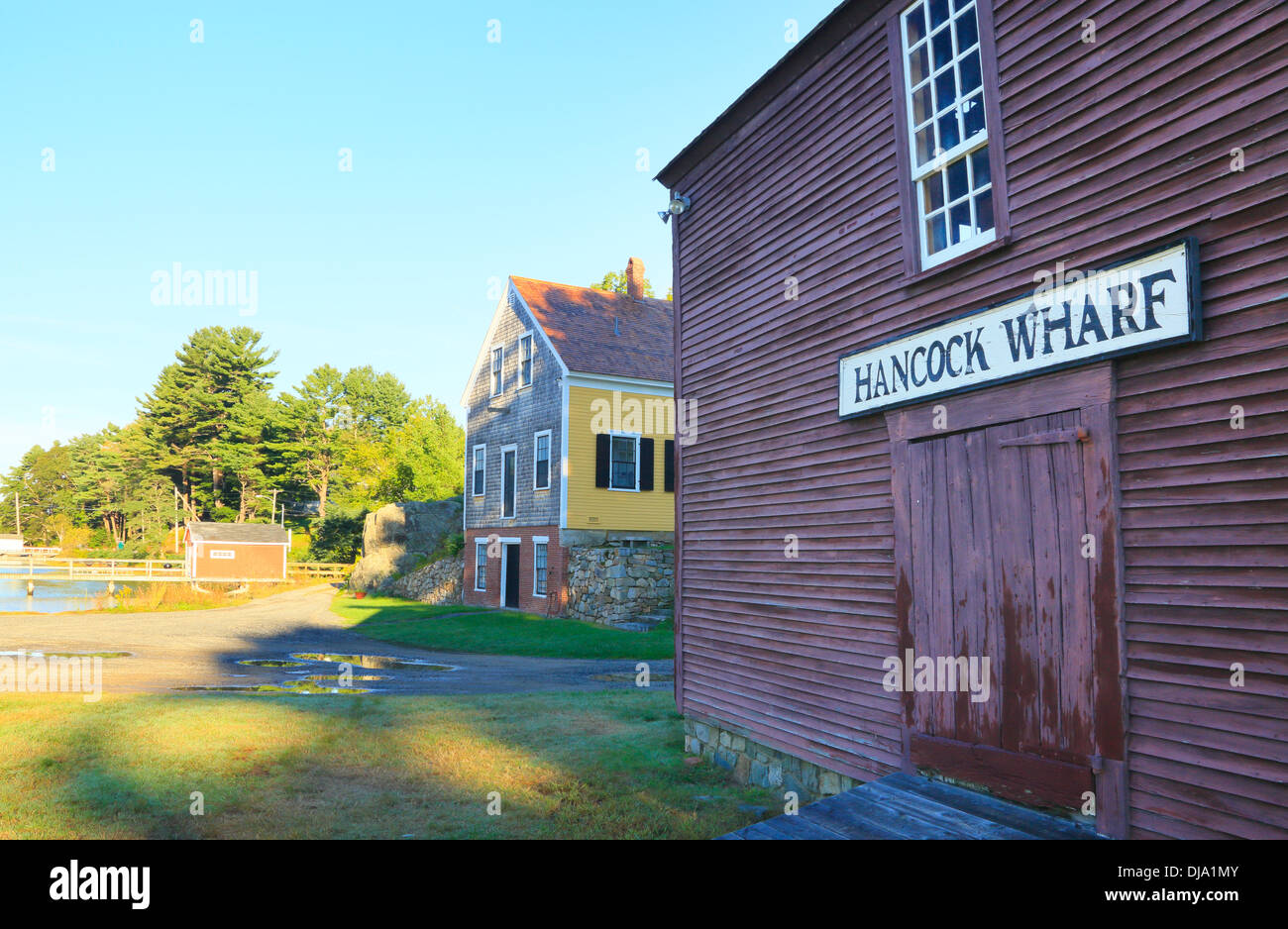 Hancock Wharf, vieux village de New York, York, Maine, USA Banque D'Images