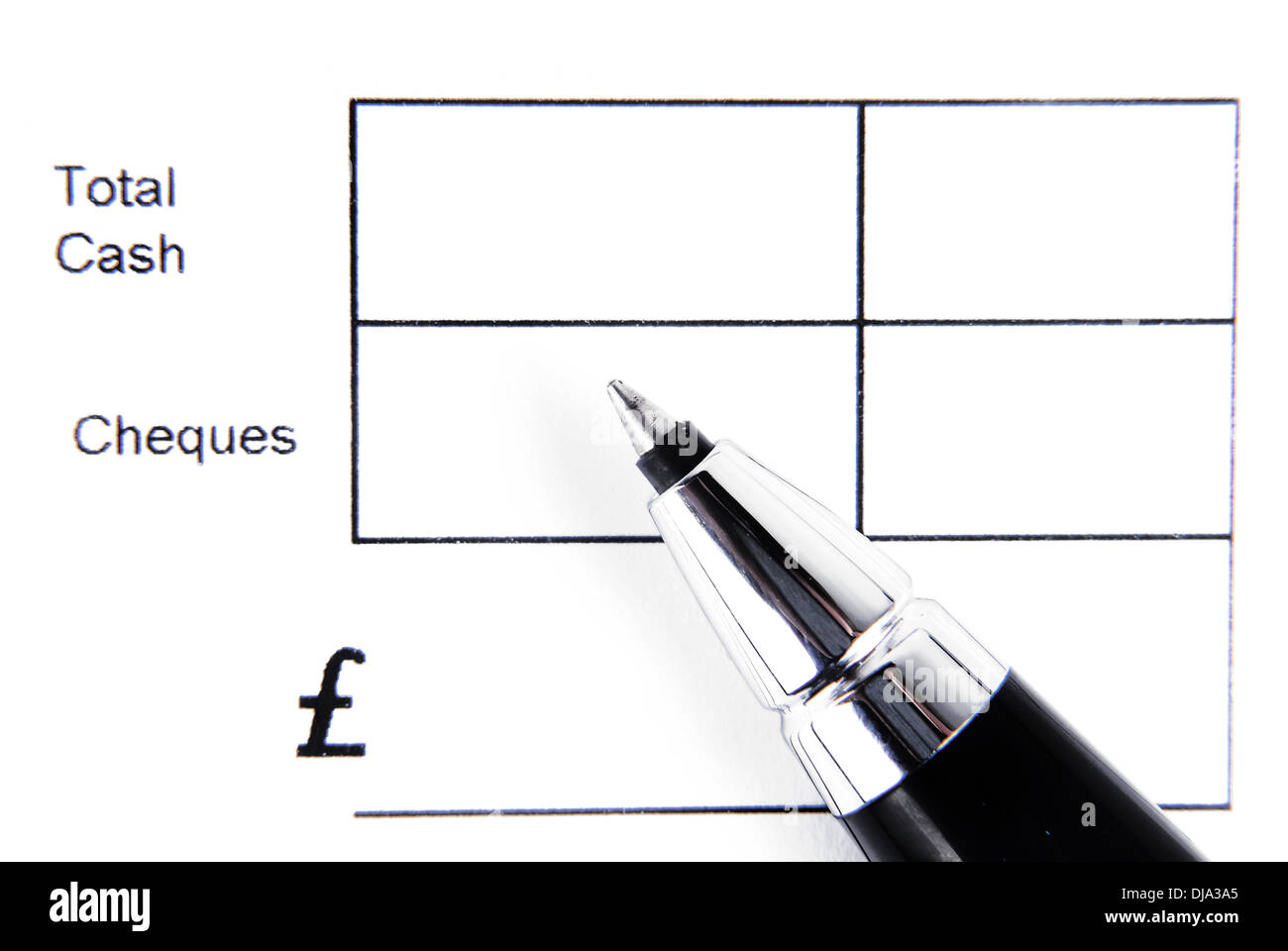 Forme et totale en espèces isolées pen Banque D'Images