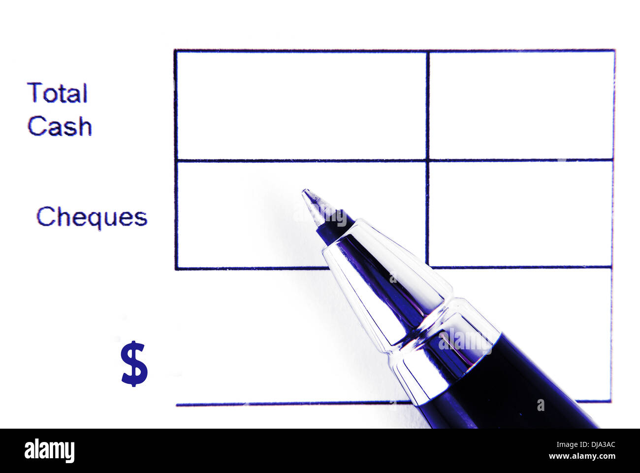 Forme et totale en espèces isolées pen Banque D'Images
