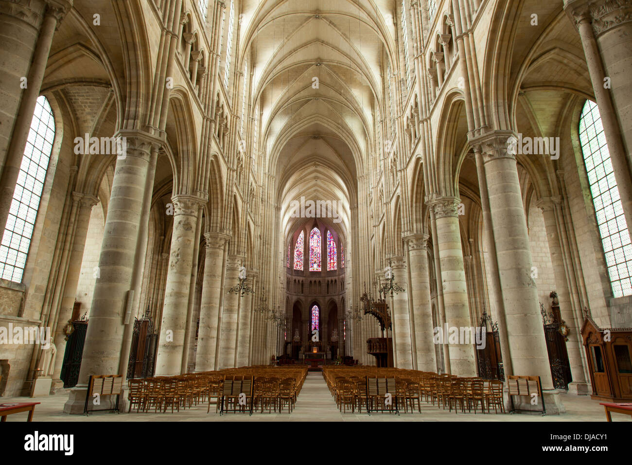 Intérieur de la cathédrale de Soissons, Aisne Picardie France Banque D'Images