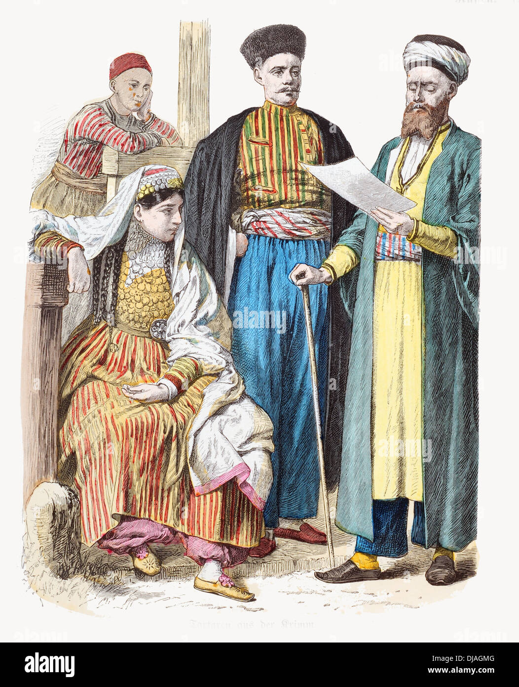 19e siècle XIX Tartares de Crimée en Russie Banque D'Images