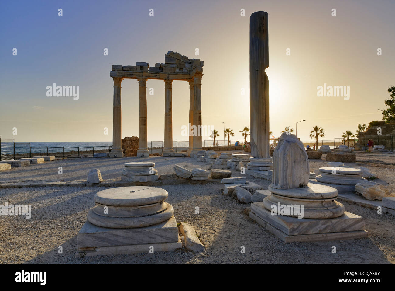 Temple d'Apollon, ancienne ville de Side, Pamphylia, Antalya Province, Turkey Banque D'Images