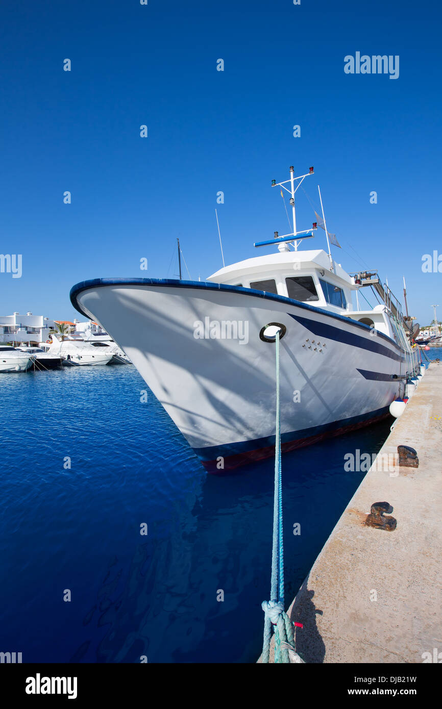 Marina de Formentera trawler bateaux de pêche dans les îles Baléares Banque D'Images
