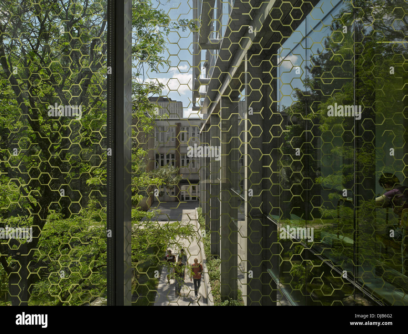 Le Quantum Nano Centre, Waterloo, Canada. Architecte : Kuwabara Payne McKenna Bloomberg, 2013. Voir le fenêtre. Banque D'Images