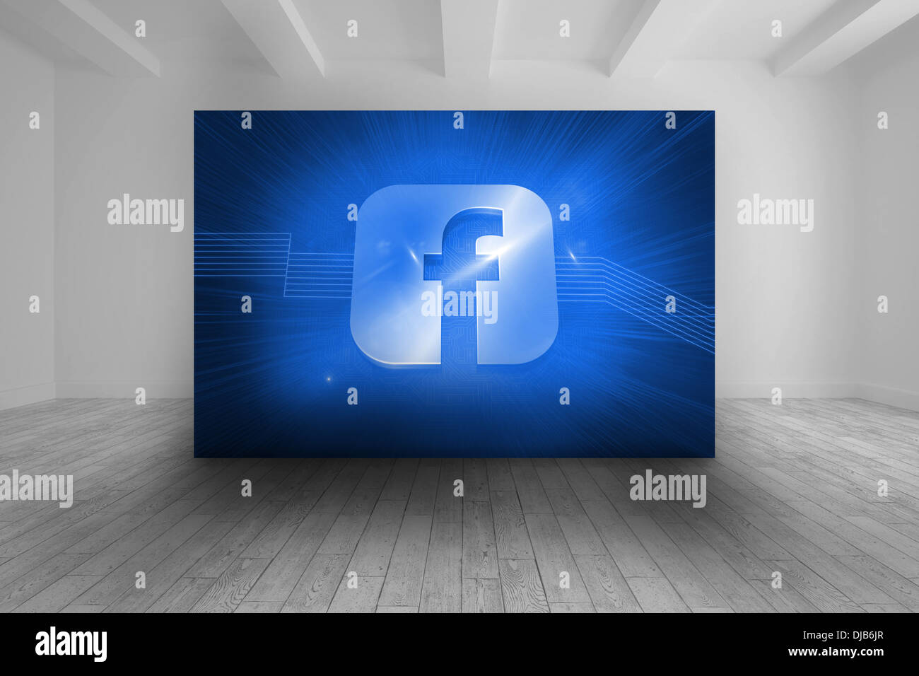 Chambre blanche avec abstract photo de l'icône des médias sociaux Banque D'Images