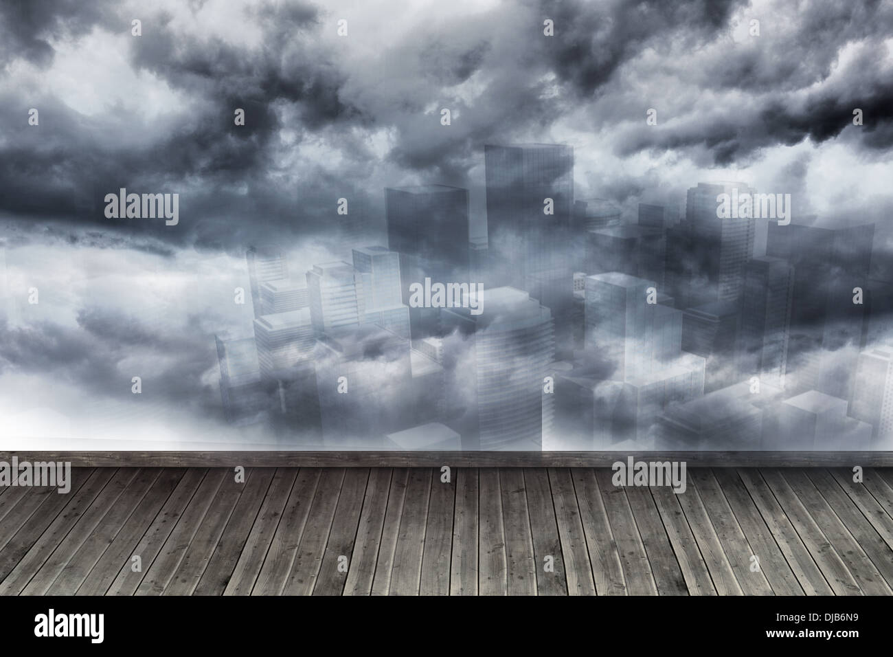 Ciel peint sur mur Banque D'Images